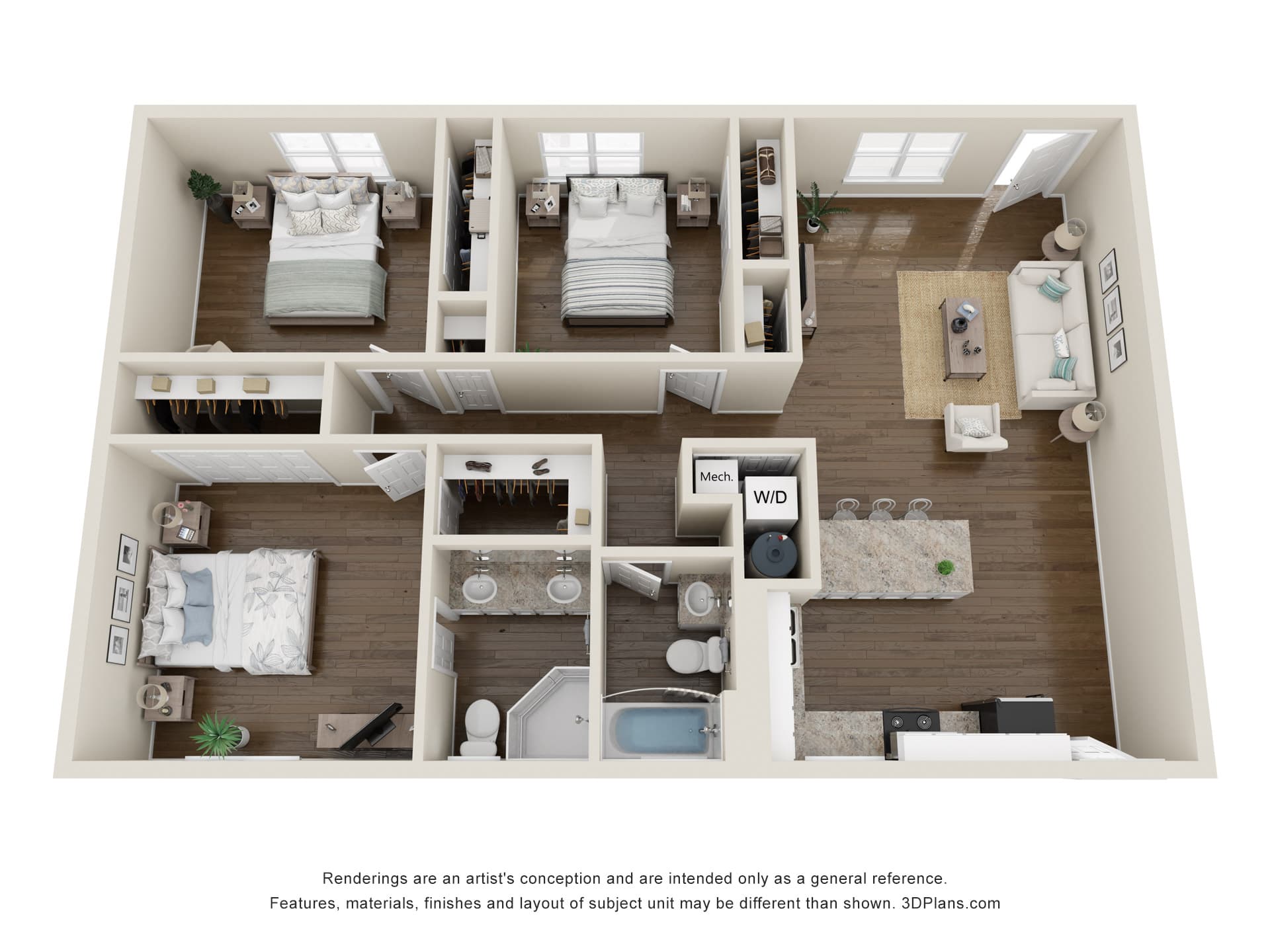 Sea Star Signature — 3 Bed / 2 Bath floor plan